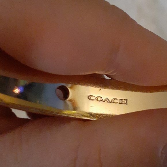 Coach White Enamel Grommet Rivet Bangle - Picture 2 of 5